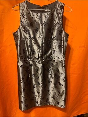 Vintage Y2K A-list by Wrapper Black Satin Floral Jacquard Mini Dress